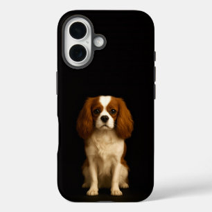 Coque Pour iPhone 16 Étain 4 Luxe iPhone 16 Mate, Cavalier Spaniel