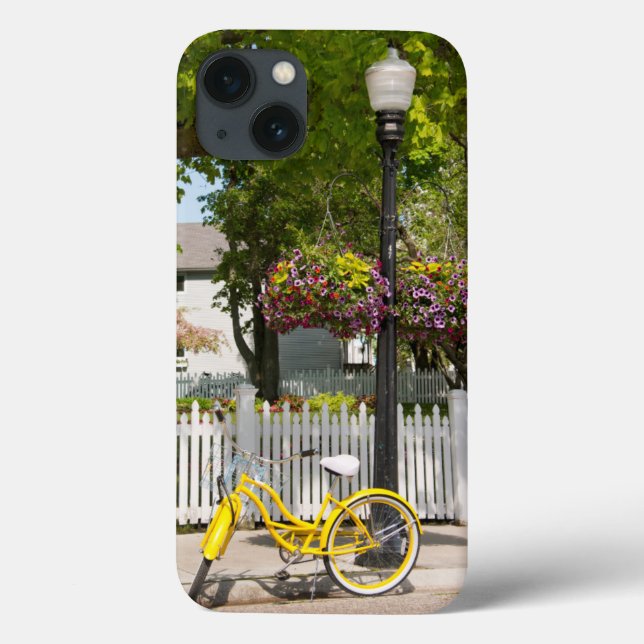 Coques Case-Mate iPhone États-Unis, Michigan, Mackinac Island. Yellow Bike (Verso)