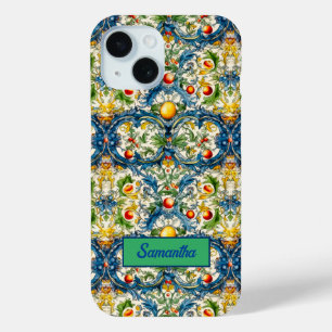 Coque Pour iPhone 15 Été, Sicile oranges méditerranéennes majolica