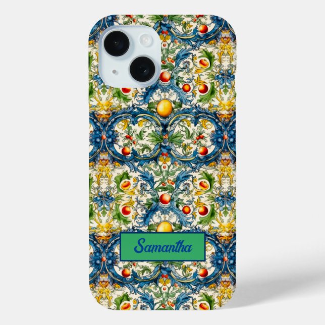 Coques Case-Mate iPhone Été, Sicile oranges méditerranéennes majolica (Verso)