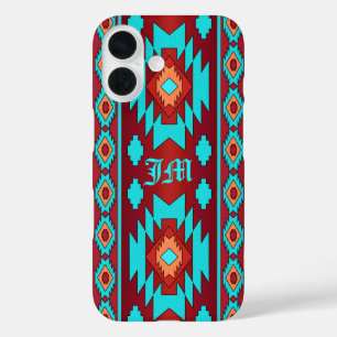 Coque Pour iPhone 16 Ethnique Géométrique Sud-Ouest