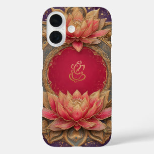 Coque Pour iPhone 16 Ethnique Lotus Indian God Ganesh