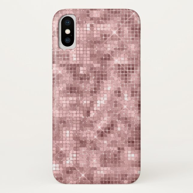 Coques Case-Mate iPhone Étincelle de luxe rose or Rose (Dos)