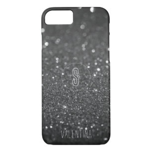 Case-Mate iPhone Case Étincelle de Parties scintillant noire Monogramme