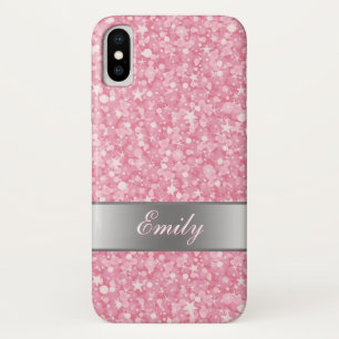 Case-Mate iPhone Case Étincelles Blanches Et Parties scintillant Rose
