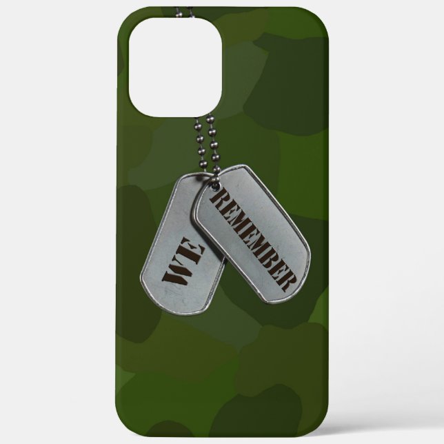 Coques Case-Mate iPhone étiquette de chien militaire sur camouflage vert (Verso)