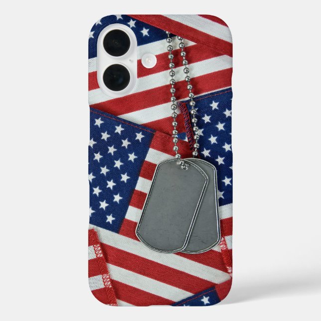 Coques Case-Mate iPhone étiquette de chien militaire sur les drapeaux (Verso)