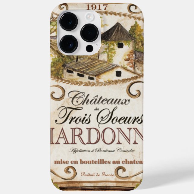 Coques Case-Mate iPhone Étiquette vintage Chardonnay (Verso)
