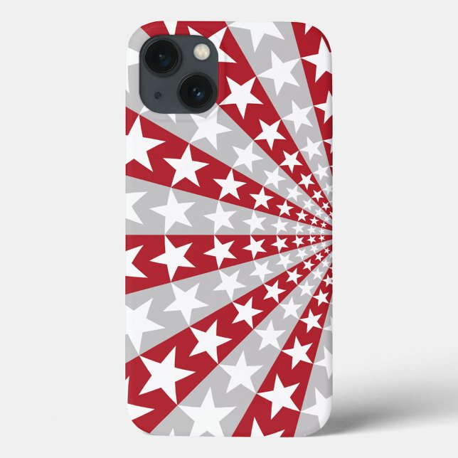 Coques Case-Mate iPhone Étoile blanche (A phone case with a pattern of red and gray stripes radiating from the center!)