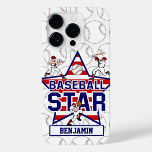 Coques Pour iPhone Étoile de baseball personnalisée et rayures