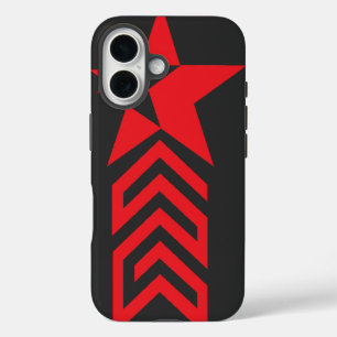 Coque Pour iPhone 16 Étoile rouge avec flèches chevron