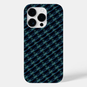 Coque Pour iPhone 14 Pro Etoiles arc-en-ciel bleu vert, Motif Artdeco