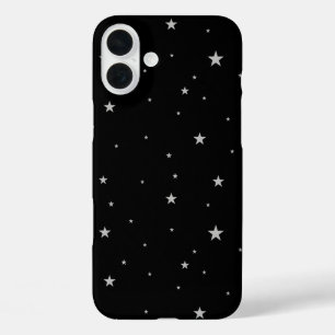 iPhone 16 Plus Case Étoiles Argent Sur Noir