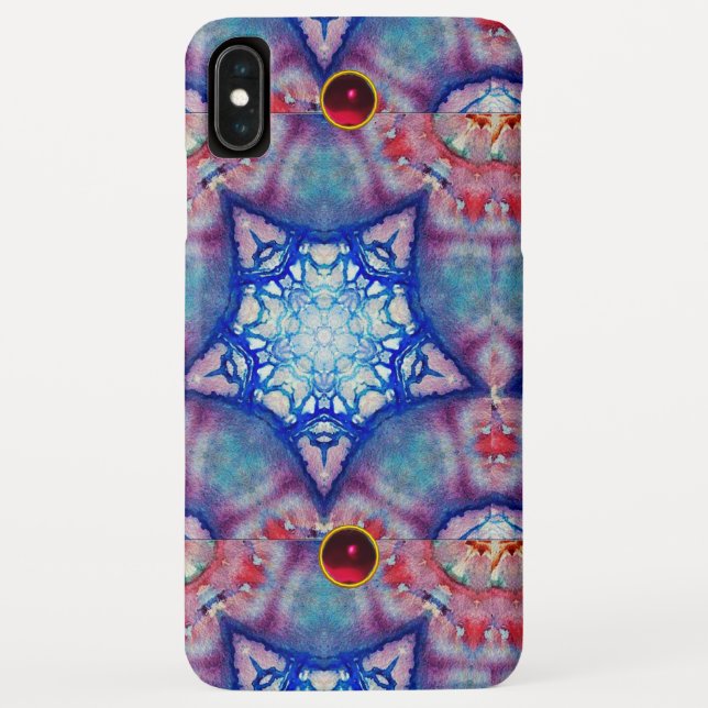 COQUES Case-Mate iPhone ÉTOILES BLEU ROUGE ABSTRAITES AVEC PIERRES (Dos)