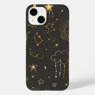 Coque Pour iPhone 14 Étoiles Célestes, Lune et Constellations