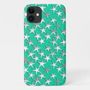 Case-Mate iPhone Case étoiles d'argent sur turquoise