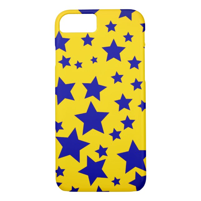 Coques Case-Mate iPhone Étoiles de bleu et de jaune (Dos)
