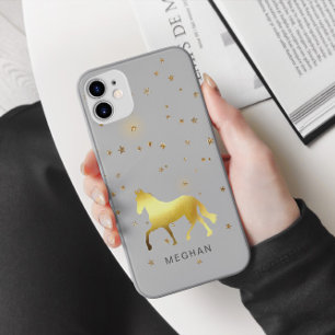 Case-Mate iPhone Case Étoiles de cheval d'or Monogramme personnalisé