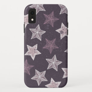 Case-Mate iPhone Case Étoiles de flocon de neige violet de Noël motif