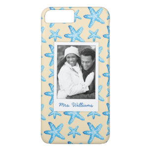 Case-Mate iPhone Case Étoiles de mer bleues d'aquarelle   votre photo et