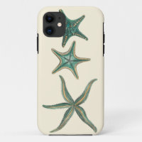 Étoiles de mer triples bleu vert