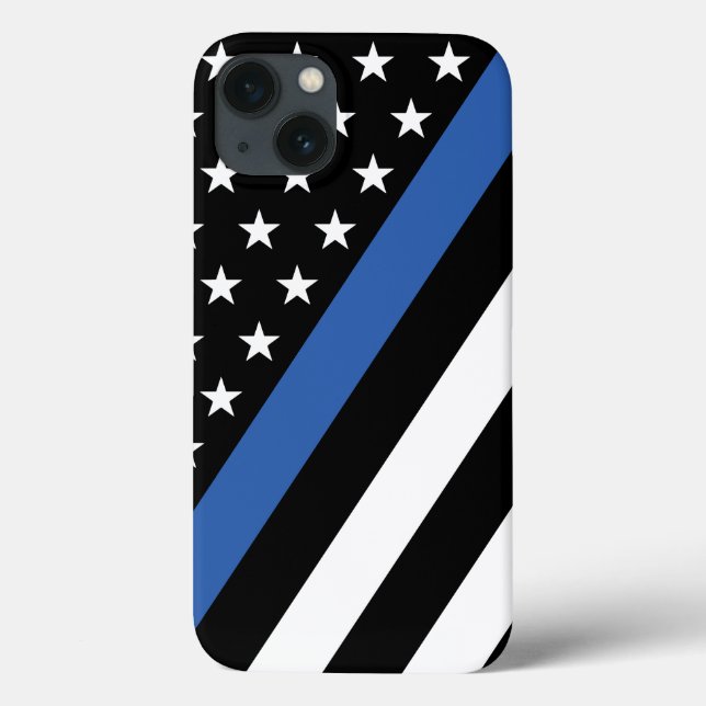 Coques Case-Mate iPhone Étoiles et bandes de lignes bleues minces (Verso)