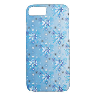 Case-Mate iPhone Case Étoiles et flocons de neige bleu et blanc complexe
