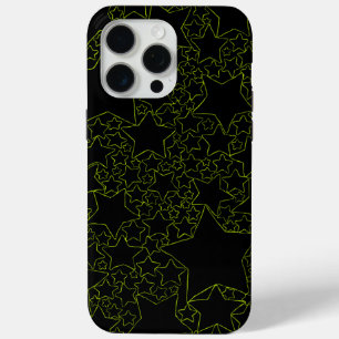 Coque iPhone 15 Pro Max Étoiles, Étoiles, Étoiles - Vert citron