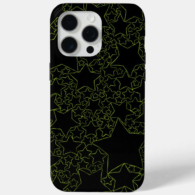Coques Case-Mate iPhone Étoiles, Étoiles, Étoiles - Vert citron (Verso)