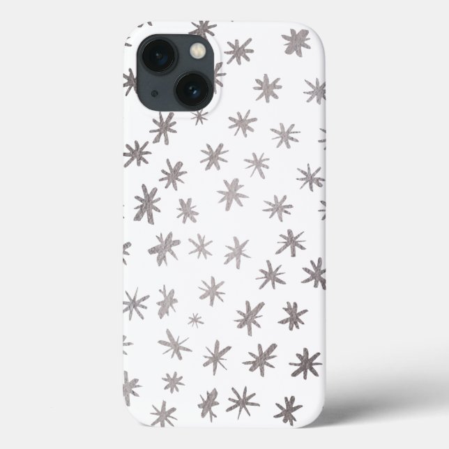 Coques Case-Mate iPhone étoiles métalliques - argent (Verso)
