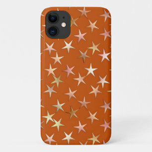 Coques Pour iPhone Étoiles métalliques, tons or pâle et cuivre
