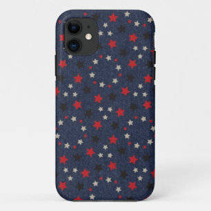 Coque iPhone 11 Étoiles patriotiques sur denim