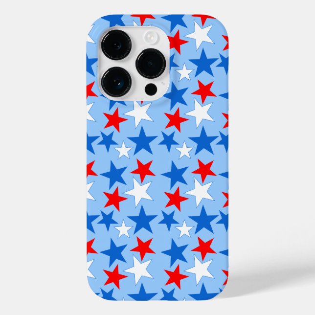 Coques Case-Mate iPhone Étoiles Rouge Blanc & Bleu (Verso)