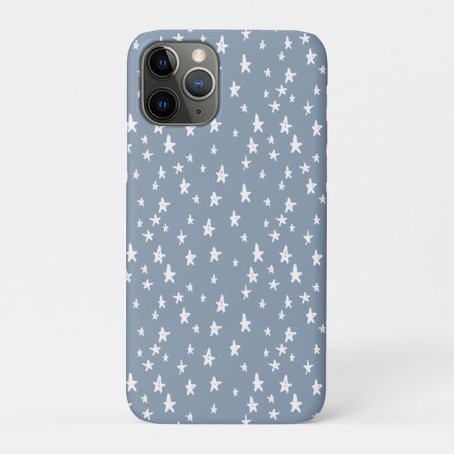 Coques Case-Mate iPhone Étoiles Whimsical Dusty bleu et blanc dessinées à  (Dos)