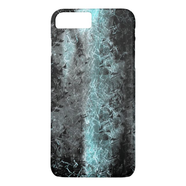 Coques Case-Mate iPhone Étrange texture fibreuse en bleu clair et noir (Dos)