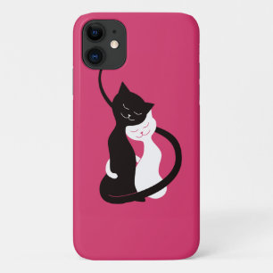 Etui iPhone Case-Mate Étreignant des chats d'amour - rose mignon d'art