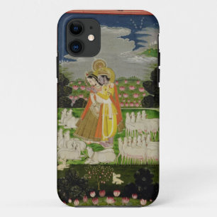 Coque Case-Mate Pour iPhone Étreinte de Radha et de Krishna dans un landscap