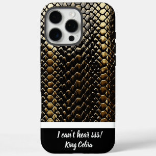 Coques iPhone 16 Pro Max Étude des motifs de serpent noir et or