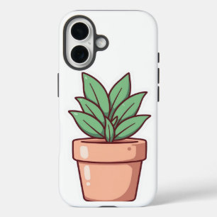 Coque Pour iPhone 16 “Étui mobile Pot de Cactus Vert Mignon – Dessin Es