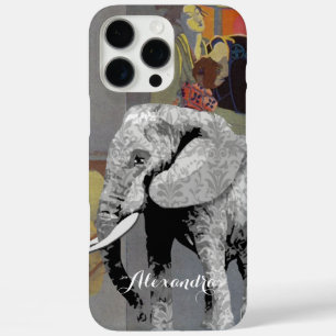iPhone 16 Pro Max Case Etui téléphonique personnalisé Elephant Damask