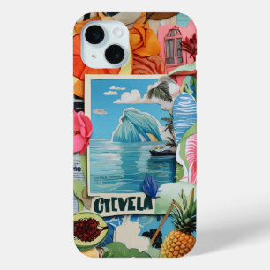Coque iPhone 15 Mini European Summer Beach Preppy Collector Scrapbook