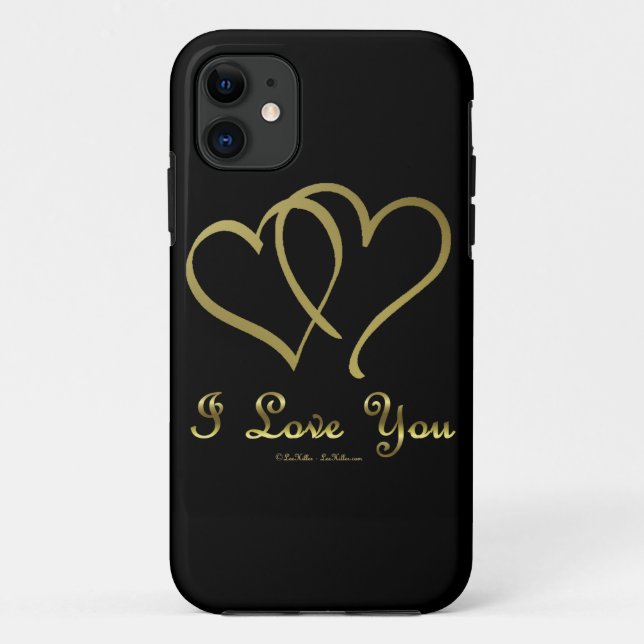Coques Case-Mate iPhone Eventré Gold Hearts i Love You (Dos)