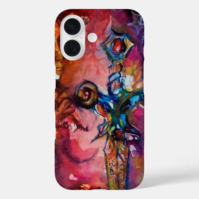 Coques Case-Mate iPhone EXCALIBUR /MAGIC SWORD Fuchsia Imaginaire rose rou (Verso)