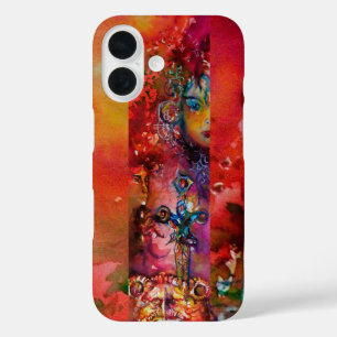 Coque Pour iPhone 16 EXCALIBUR /REINE DE L'ÉPÉE MAGIQUE Imaginaire roug