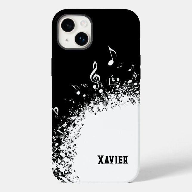 Coques Case-Mate iPhone explosion de musique en noir et blanc (Verso)