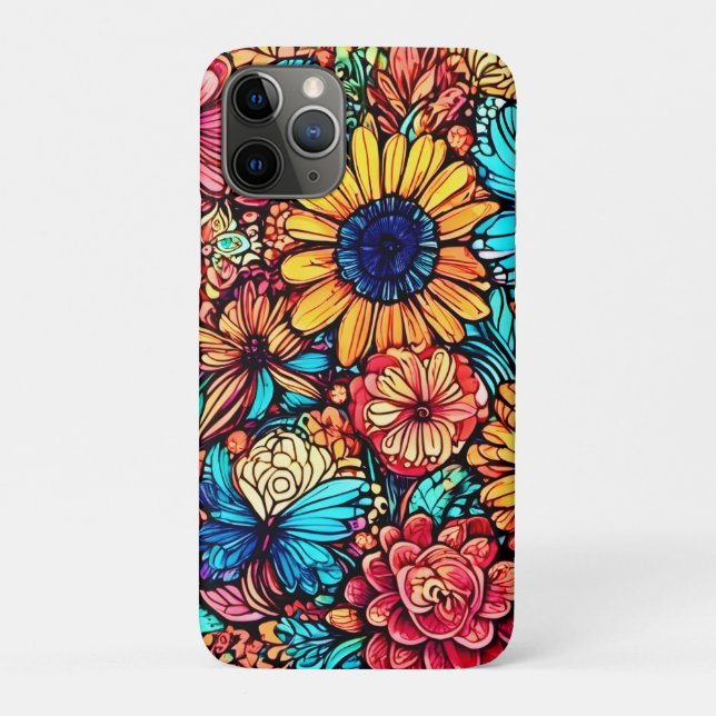 Coques Case-Mate iPhone Explosion florale vibrante par Doodle (Dos)