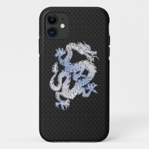 Coque iPhone 11 Expression Dragon sur la peau de serpent noir Impr