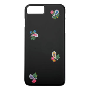 Coque iPhone 7 Plus Fabuleux Fleurs Bright, Feuilles et Paisleys Noir