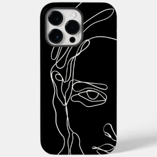 Coque Pour Pour iPhone 14 Pro Max Face de dessin minimaliste moderne à une ligne
