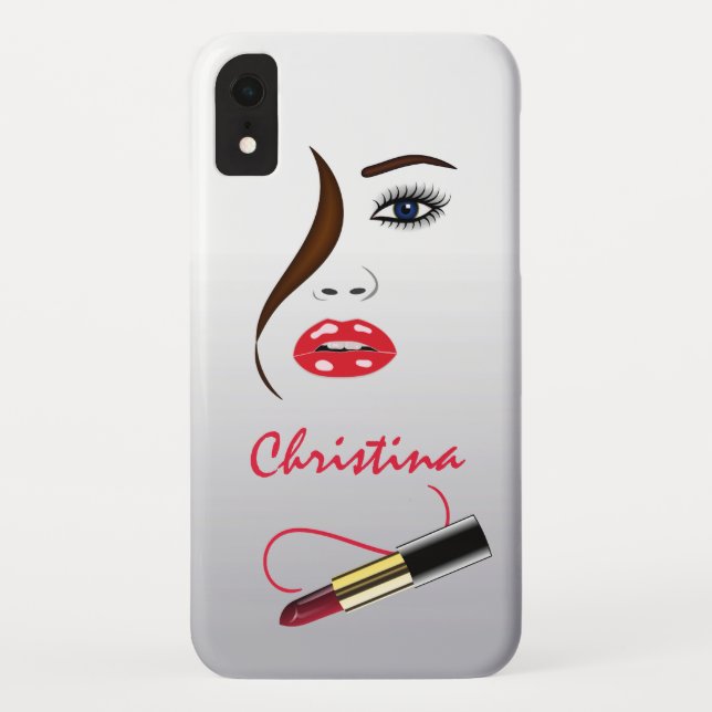Coques Case-Mate iPhone Face Lipstick Kiss Miroir maquillage Artiste Mode (Dos)